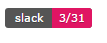 Slackという文字の隣に3/31とオンライン人数が表示されている